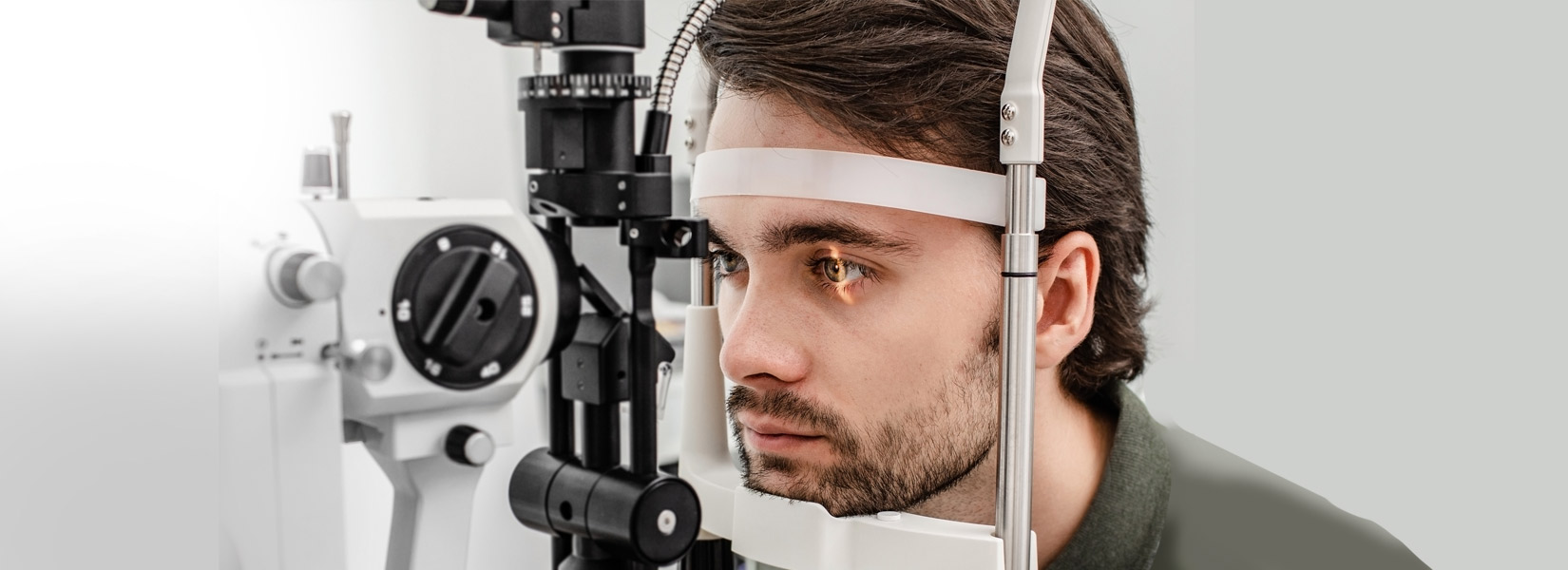 young man during eye exam in Crossroads